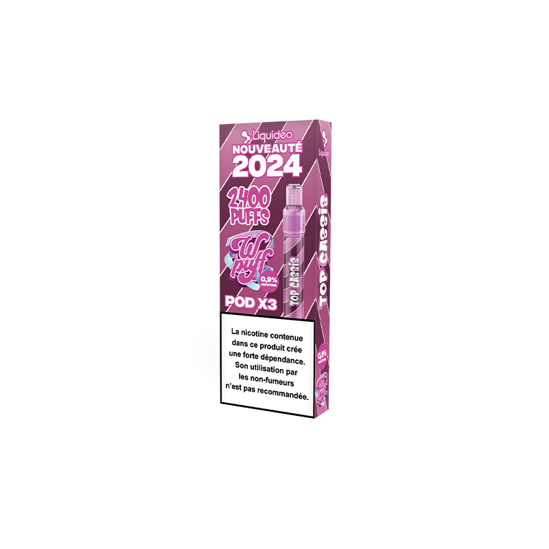 Liquideo Wpuff Pod 2.0 Top Cassis | 2400 puffs – 3 pods + batterie